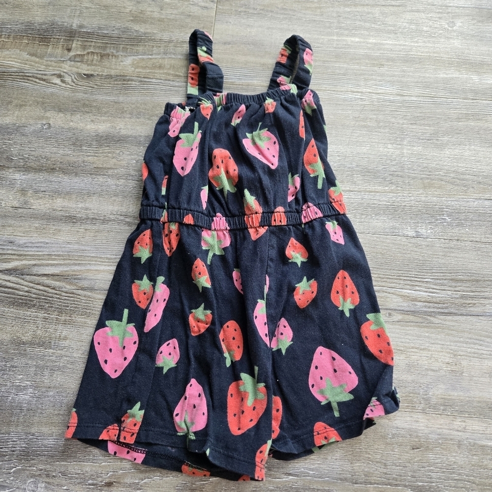 4T Girls Strawberry Print Romper